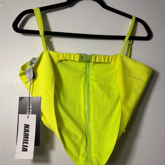 Dolls Kill Neon Yellow Tactical Bandana Top - Picture 4 of 4